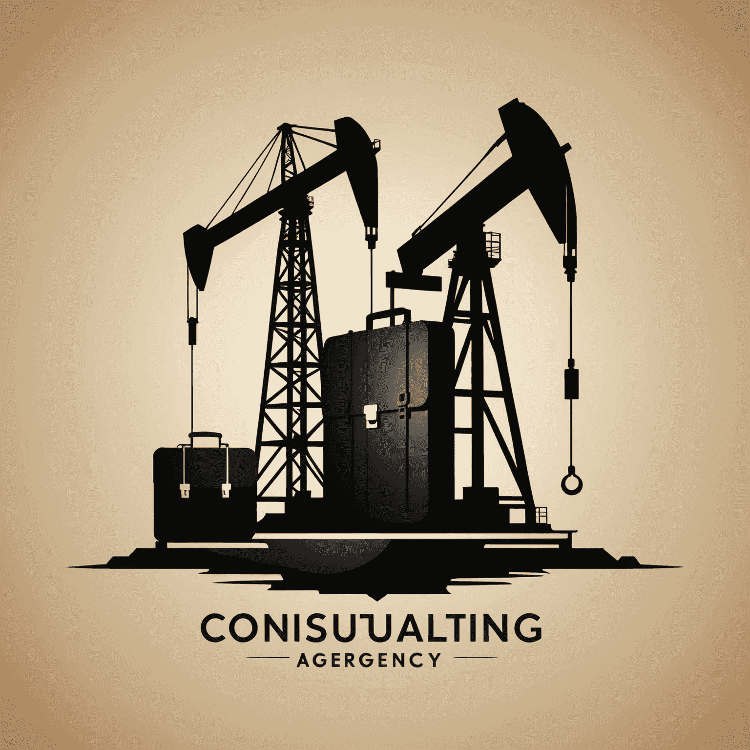 Consulting Agency Logo - A stylized oil rig silhouette combined with a briefcase icon, representing our expertise in oil and gas industry consulting