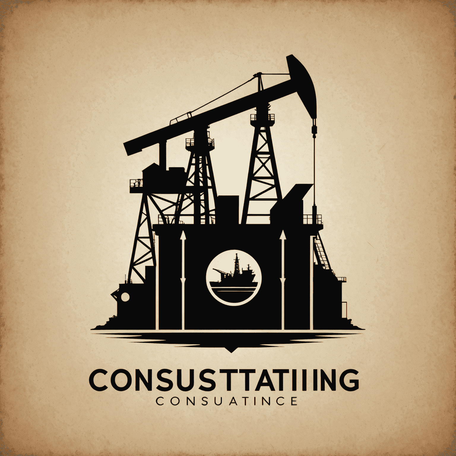 Consulting Agency Logo - A stylized oil rig silhouette combined with a briefcase icon, representing our expertise in oil and gas industry consulting