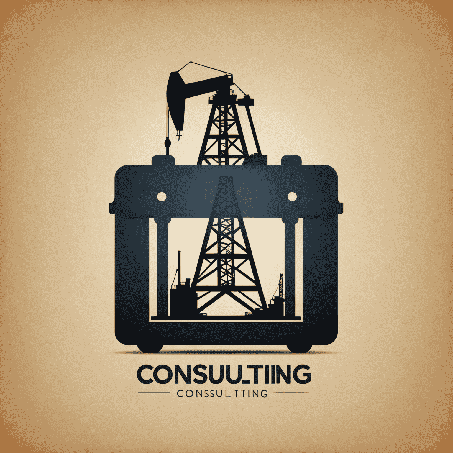 Consulting Agency Logo - A stylized oil rig silhouette combined with a briefcase icon, representing our expertise in oil and gas industry consulting