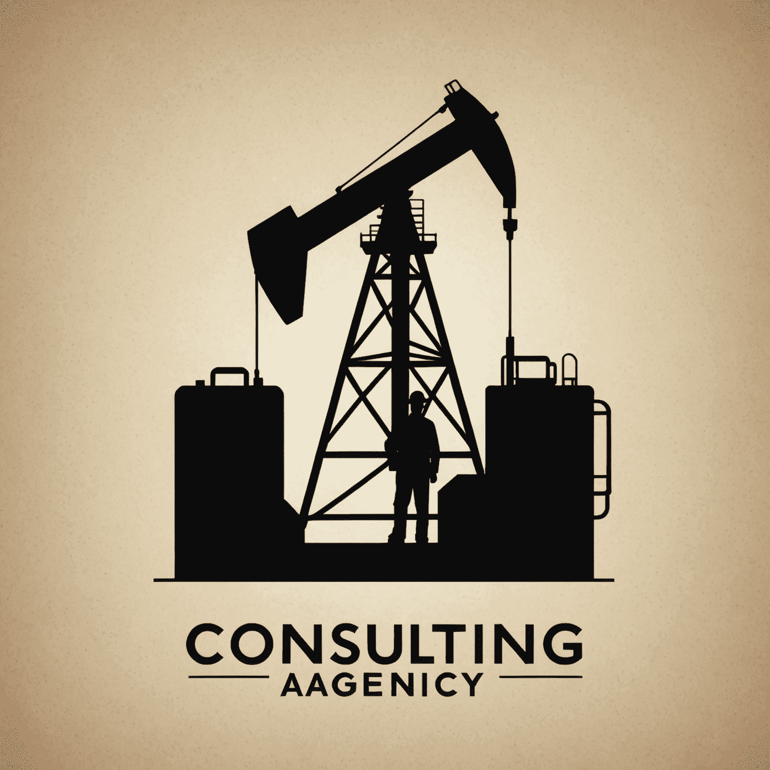 Consulting Agency Logo - A stylized oil rig silhouette combined with a briefcase icon, representing our expertise in oil and gas industry consulting