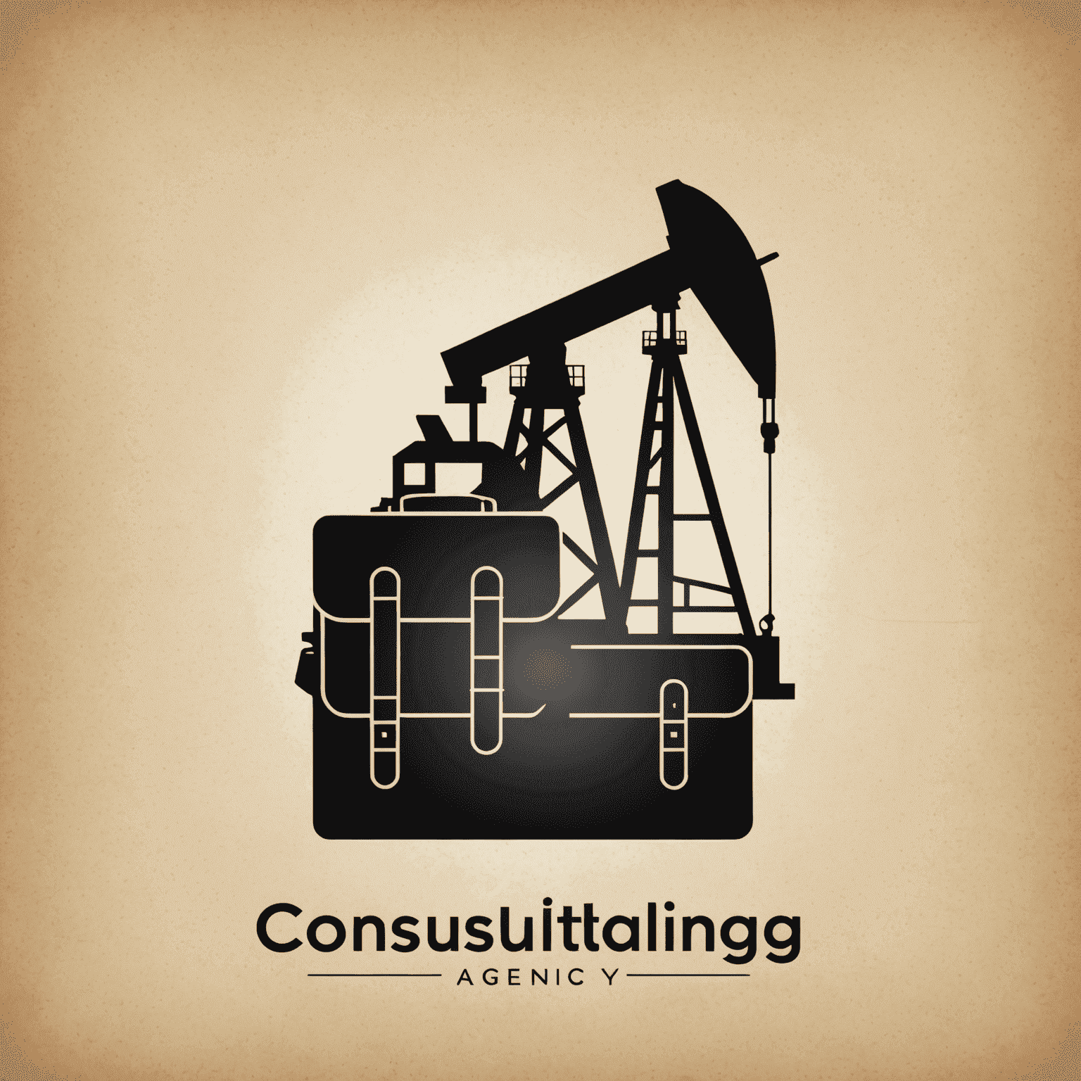 Consulting Agency Logo - A stylized oil rig silhouette combined with a briefcase icon, representing our expertise in oil and gas industry consulting