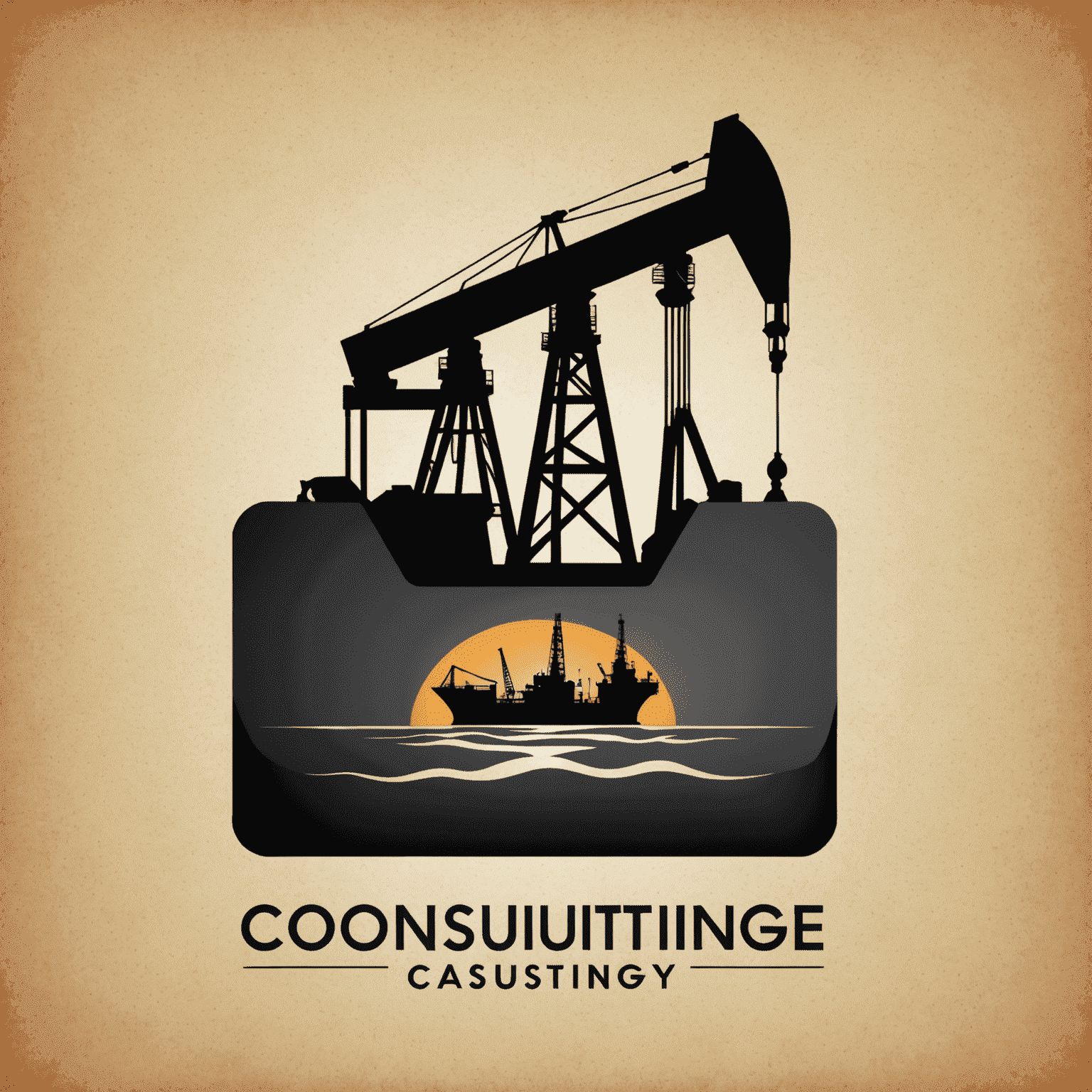 Consulting Agency Logo - A stylized oil rig silhouette combined with a briefcase icon, representing our expertise in oil and gas industry consulting