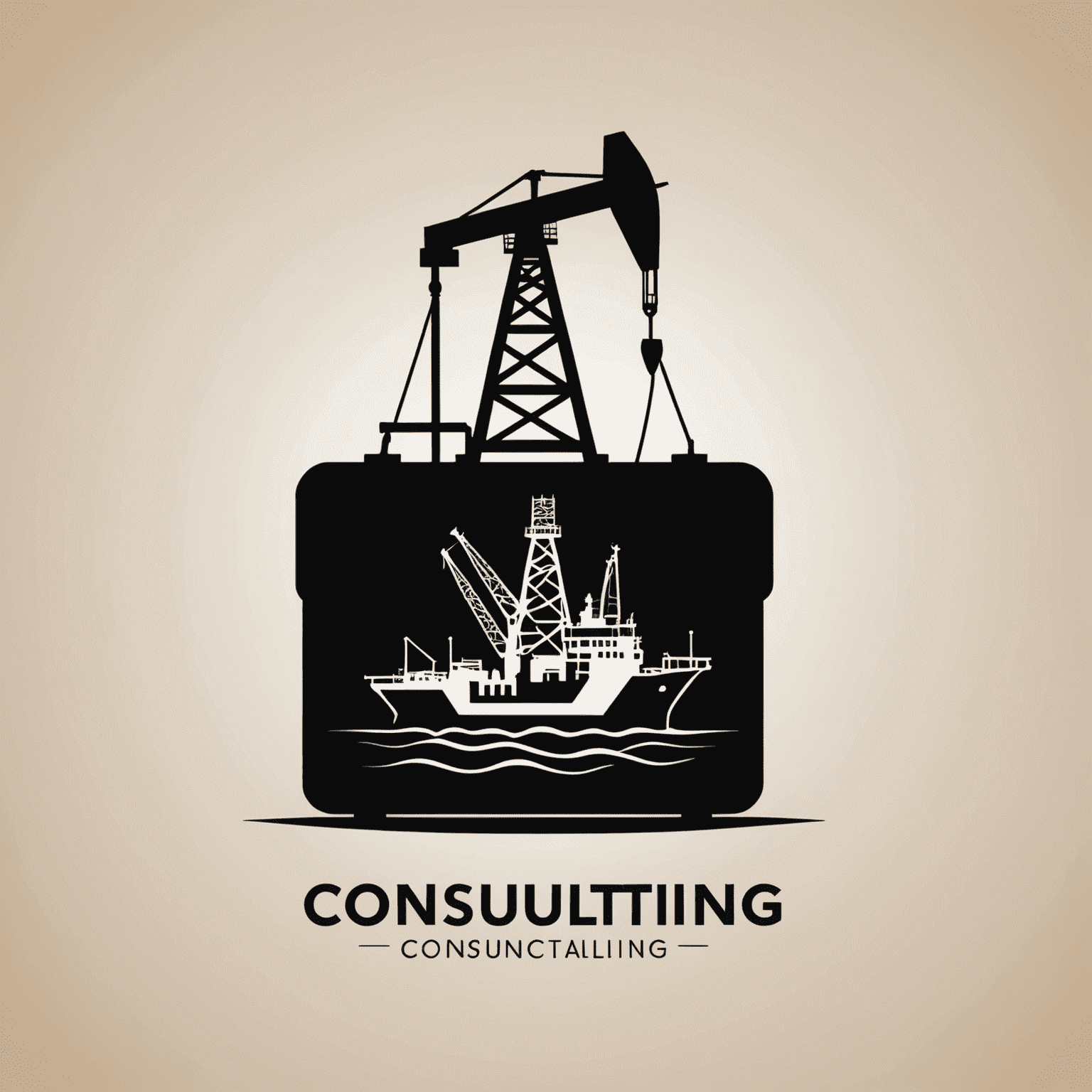 Consulting Agency Logo - A stylized oil rig silhouette combined with a briefcase icon, representing our expertise in oil and gas industry consulting