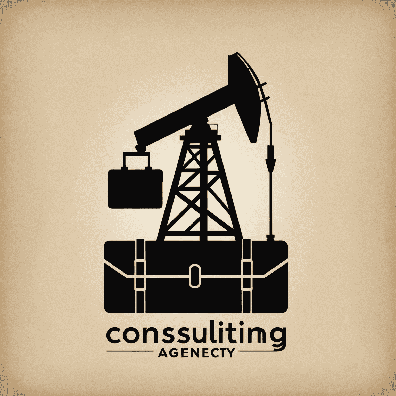 Consulting Agency Logo - A stylized oil rig silhouette combined with a briefcase icon, representing our expertise in oil and gas industry consulting