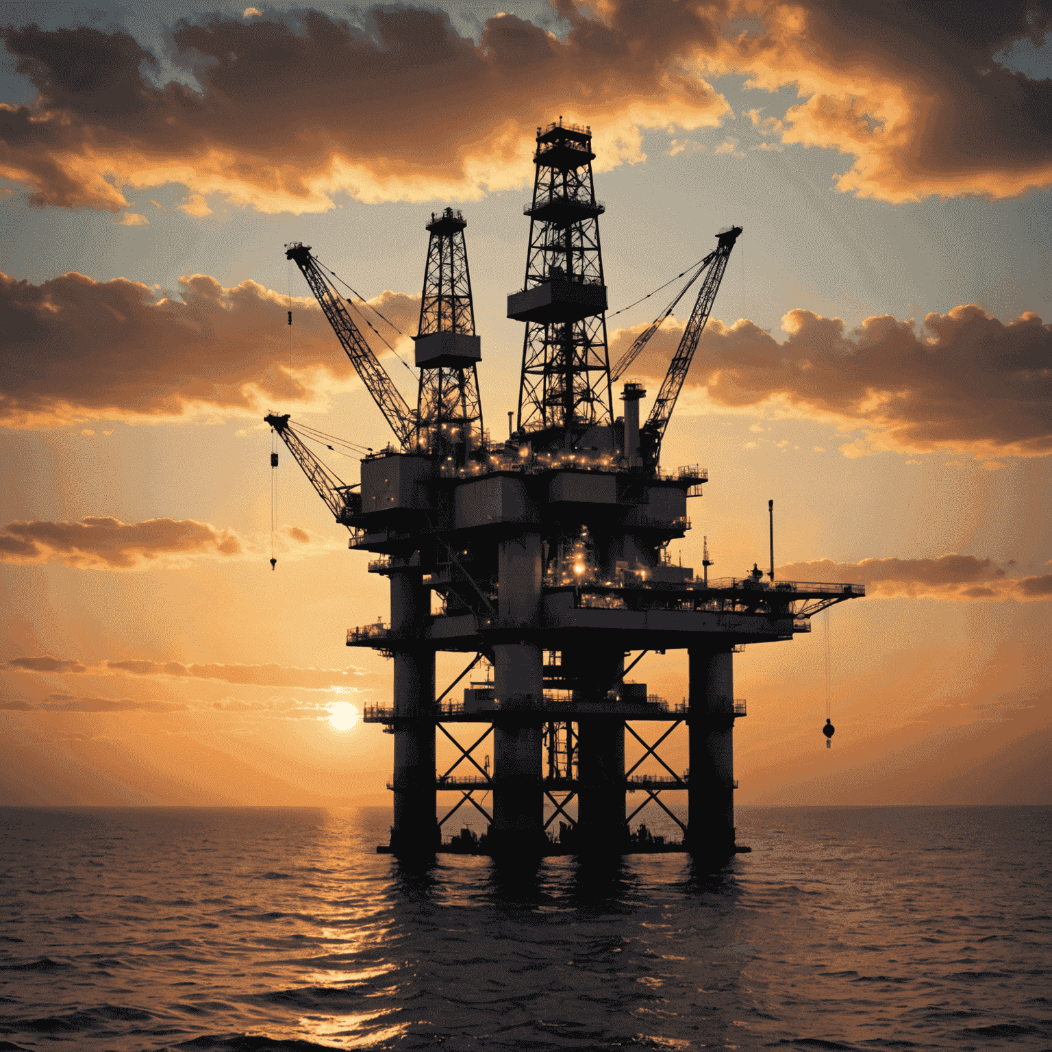 Oil rig at sunset, representing latest industry trends in oil and gas sector