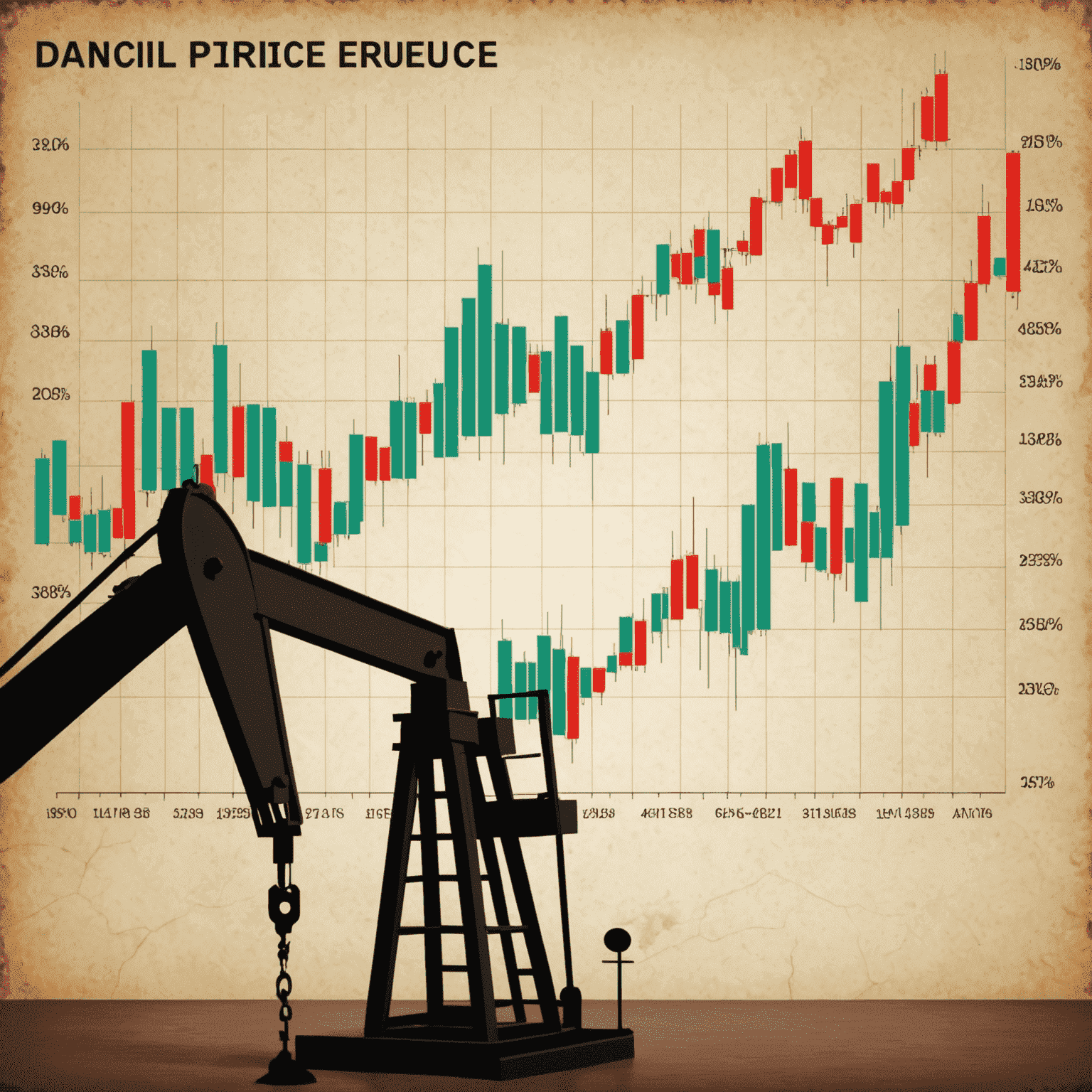 Graph showing oil prices and market fluctuations