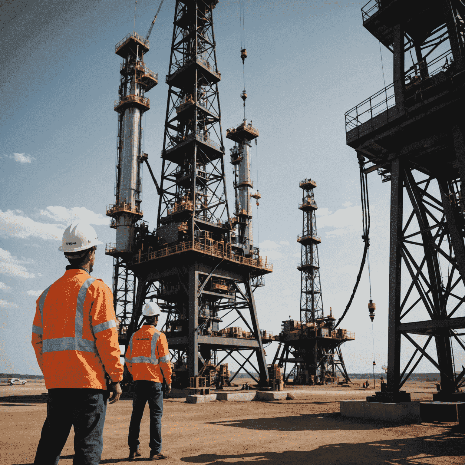 Consultants optimizing an oil drilling process using digital twin technology and AI